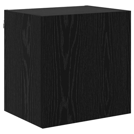 TV-väggskåp 2 pcs Svart Ek 40,5x30x40cm Konstruerat trä