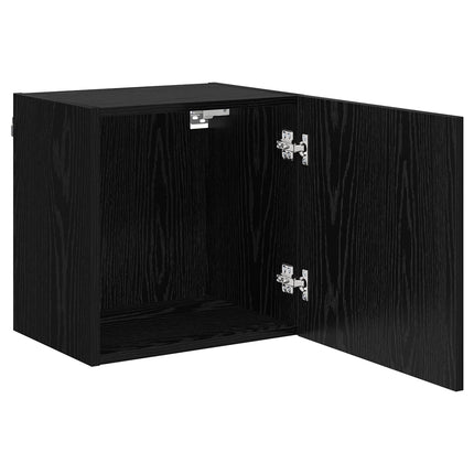 TV-väggskåp 2 pcs Svart Ek 40,5x30x40cm Konstruerat trä