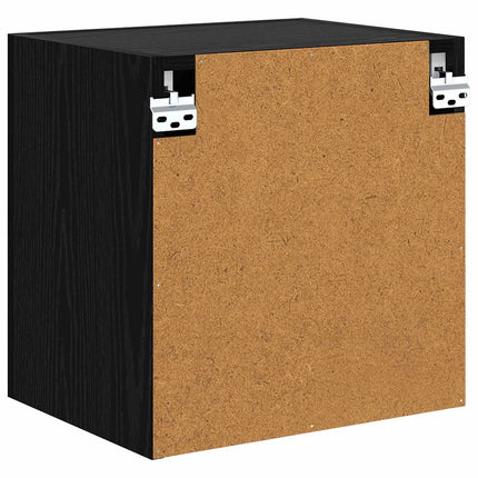 TV-väggskåp 2 pcs Svart Ek 40,5x30x40cm Konstruerat trä