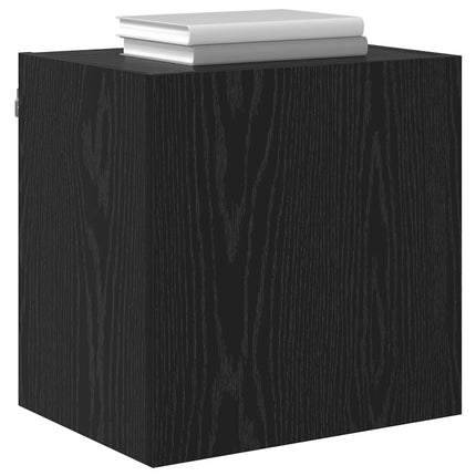TV-väggskåp 2 pcs Svart Ek 40,5x30x40cm Konstruerat trä