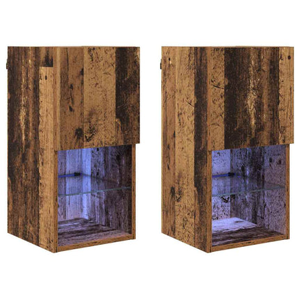 Väggmonterade TV-skåp 2 pcs Gammalt trä 30,5 x 30 x 60 cm