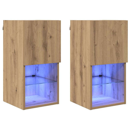 Väggmonterade TV-skåp 2 pcs Artisan Ek 30,5 x 30 x 60 cm