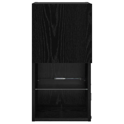 Väggmonterade TV-skåp med LED 2 pcs Svart Ek 30,5 x 30 x 60 cm