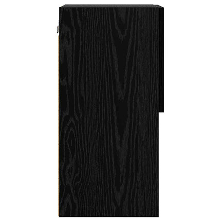 Väggmonterade TV-skåp med LED 2 pcs Svart Ek 30,5 x 30 x 60 cm
