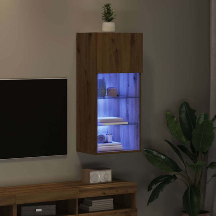 Väggmonterad TV-skåp med LED Artisan Ek 40,5 x 30 x 90 cm