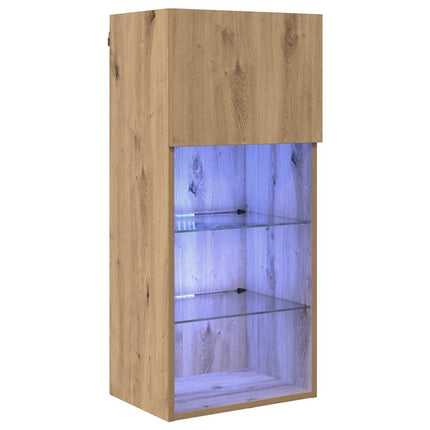 Väggmonterad TV-skåp med LED Artisan Ek 40,5 x 30 x 90 cm
