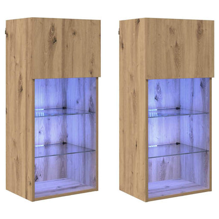 Väggmonterade TV-skåp 2 pcs Artisan Ek 40,5 x 30 x 90 cm