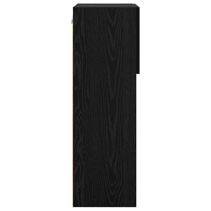 Väggmonterad TV-skåp Svart Ek 40,5 x 30 x 90 cm Konstruerat trä