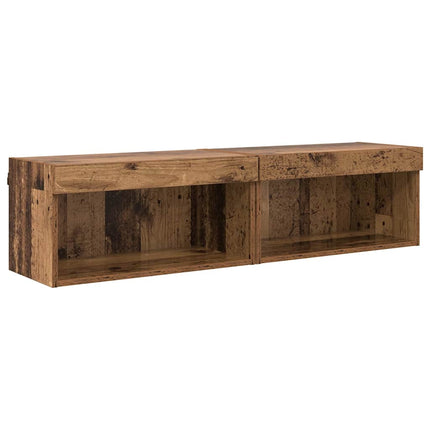 TV-bänkset 2 pcs Gammalt trä 60 x 30 x 30 cm Konstruerat trä