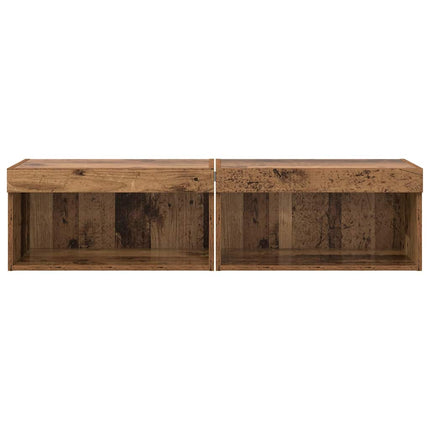TV-bänkset 2 pcs Gammalt trä 60 x 30 x 30 cm Konstruerat trä