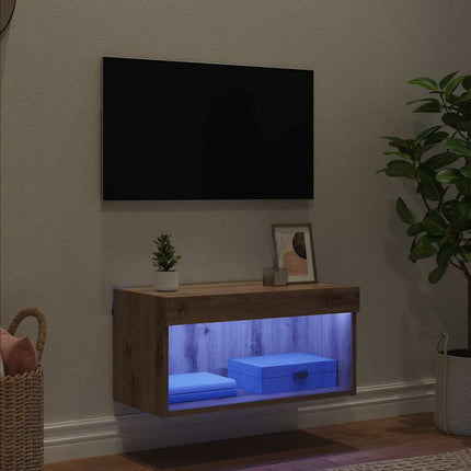 TV-bänkset med LED Artisan Ek 60 x 30 x 30 cm Konstruerat trä