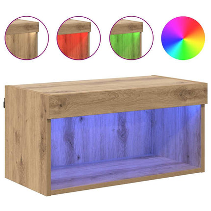 TV-bänkset med LED Artisan Ek 60 x 30 x 30 cm Konstruerat trä