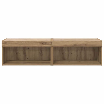 TV-bänkset 2 pcs Artisan Ek 60 x 30 x 30 cm Konstruerat trä