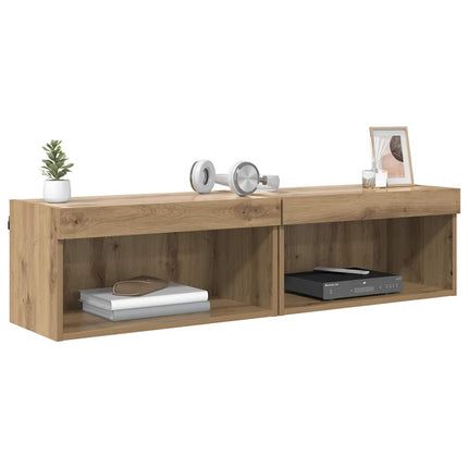 TV-bänkset 2 pcs Artisan Ek 60 x 30 x 30 cm Konstruerat trä