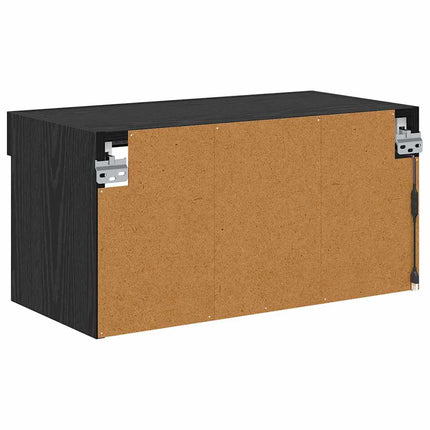 TV-bänkset med LED Svart Ek 60 x 30 x 30 cm Konstruerat trä