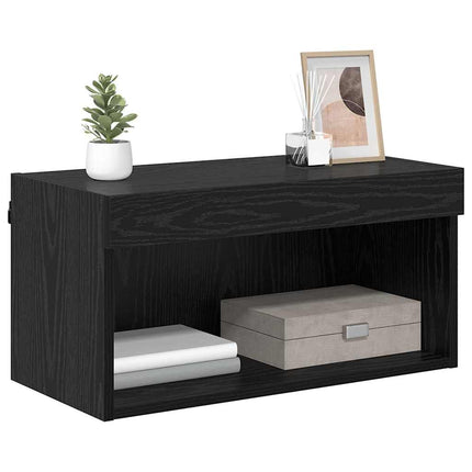 TV-bänkset 60 x 30 x 30 cm Svart Ek Konstruerat trä