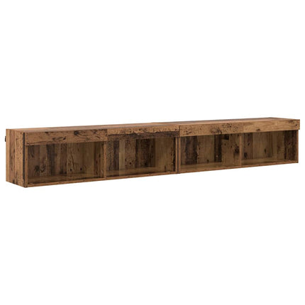 TV-bänkset 2 pcs Gammalt trä 100 x 30 x 30 cm Konstruerat trä