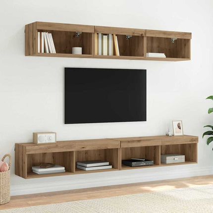 TV-bänkset 2 pcs Artisan Ek 100 x 30 x 30 cm Konstruerat trä