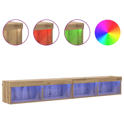 TV-bänkset 2 pcs Artisan Ek 100 x 30 x 30 cm Konstruerat trä