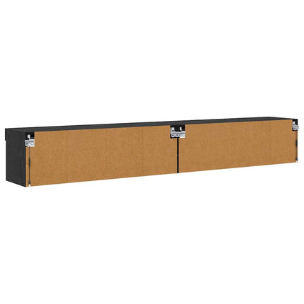 TV-bänkset 2 pcs Svart Ek 100 x 30 x 30 cm Konstruerat trä