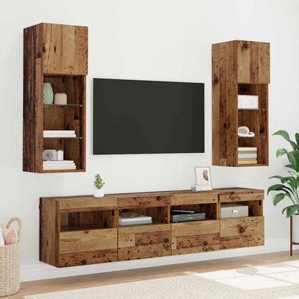 TV Vägghylla Gammalt trä 40 x 30 x 40 cm Konstruerat trä