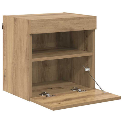 TV Vägghylla med LED Artisan Ek 40 x 30 x 40 cm Konstruerat trä