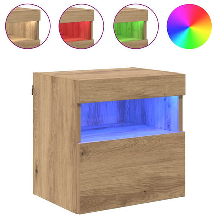 TV Vägghylla med LED Artisan Ek 40 x 30 x 40 cm Konstruerat trä