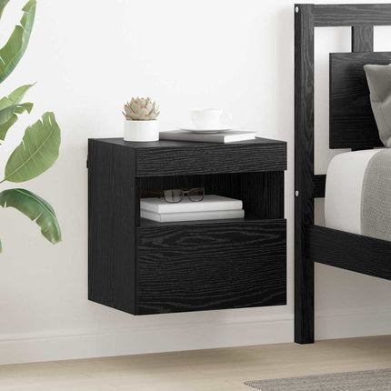 TV-väggskåp 2 pcs Svart Ek 40 x 30 x 40 cm Konstruerat trä