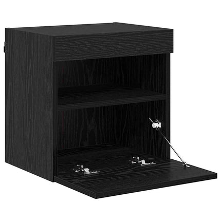 TV-väggskåp 2 pcs Svart Ek 40 x 30 x 40 cm Konstruerat trä