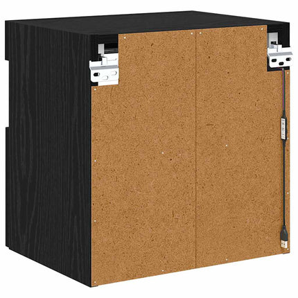 TV-väggskåp 2 pcs Svart Ek 40 x 30 x 40 cm Konstruerat trä