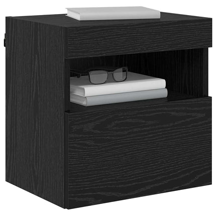 TV-väggskåp 2 pcs Svart Ek 40 x 30 x 40 cm Konstruerat trä