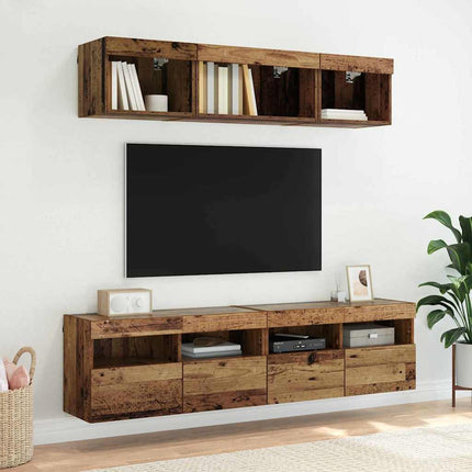 TV Vägghylla Gammalt trä 80 x 30 x 40 cm Konstruerat trä