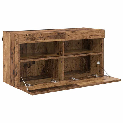 TV Vägghylla 80 x 30 x 40 cm Gammalt trä Konstruerat trä