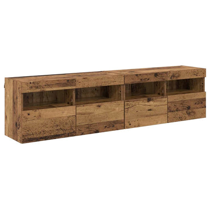 TV-väggskåp 2 pcs Gammalt trä 80 x 30 x 40 cm Konstruerat trä