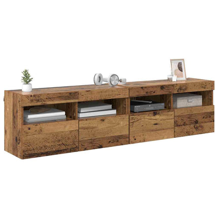 TV-väggskåp 2 pcs Gammalt trä 80 x 30 x 40 cm Konstruerat trä