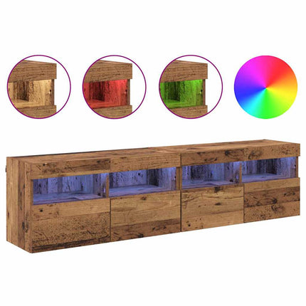 TV-väggskåp 2 pcs Gammalt trä 80 x 30 x 40 cm Konstruerat trä