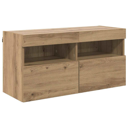 TV Vägghylla med LED Artisan Ek 80 x 30 x 40 cm Konstruerat trä