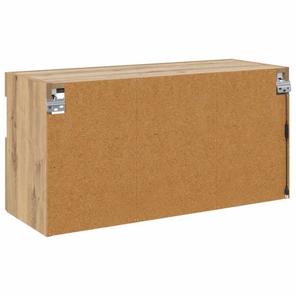 TV Vägghylla med LED Artisan Ek 80 x 30 x 40 cm Konstruerat trä