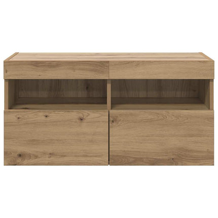 TV Vägghylla med LED Artisan Ek 80 x 30 x 40 cm Konstruerat trä
