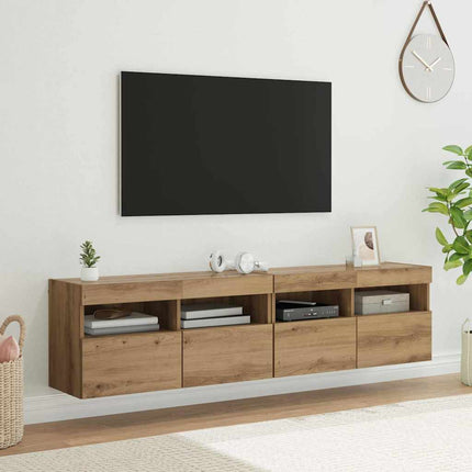 TV-väggskåp 2 pcs Artisan Ek 80 x 30 x 40 cm Konstruerat trä