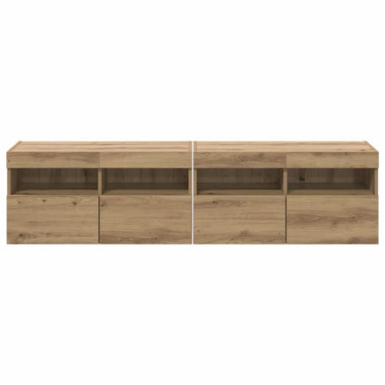TV-väggskåp 2 pcs Artisan Ek 80 x 30 x 40 cm Konstruerat trä
