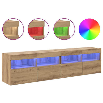 TV-väggskåp 2 pcs Artisan Ek 80 x 30 x 40 cm Konstruerat trä