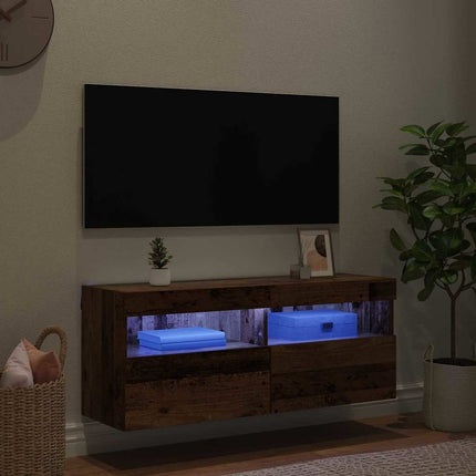 TV Vägghylla Gammalt trä 100 x 30 x 40 cm Konstruerat trä