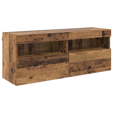 TV Vägghylla 100 x 30 x 40 cm Gammalt trä Konstruerat trä