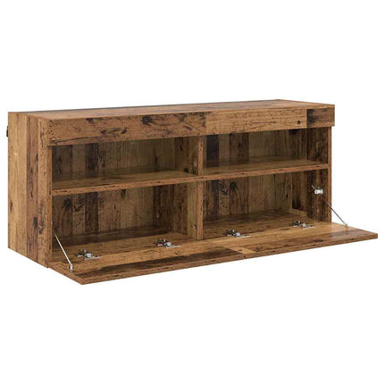 TV Vägghylla Gammalt trä 100 x 30 x 40 cm Konstruerat trä