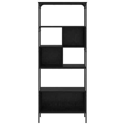 Bokhylla 7 nivåer 76 x 33 x 188,5 cm Konstruerat trä Svart Ek