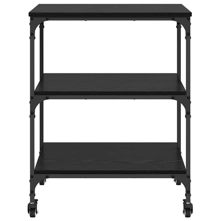 Köksvagn Svart Ek 60 x 41 x 76 cm Konstruerat trä