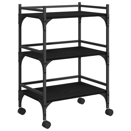 Köksvagn Svart Ek 50 x 35 x 75.5 cm Konstruerat trä