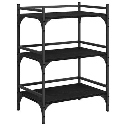 Köksvagn Svart Ek 50 x 35 x 75.5 cm Konstruerat trä