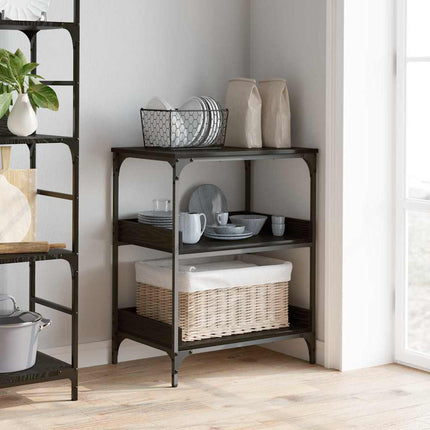 Köksvagn Svart Ek 60 x 41 x 80.5 cm Konstruerat trä